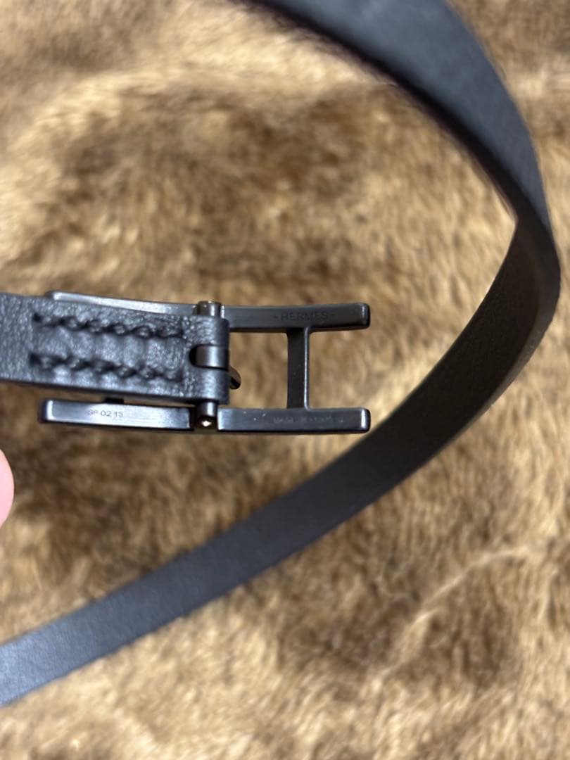 最終価格❗️HERMESレザーブレスレットビーアピドゥブルトゥールオールブラック4
