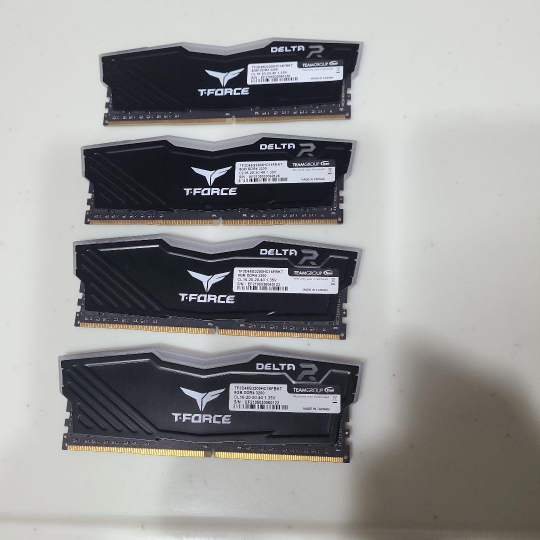 T-FORCE DELTA R 8GB DDR4 3200MHz 4枚セット