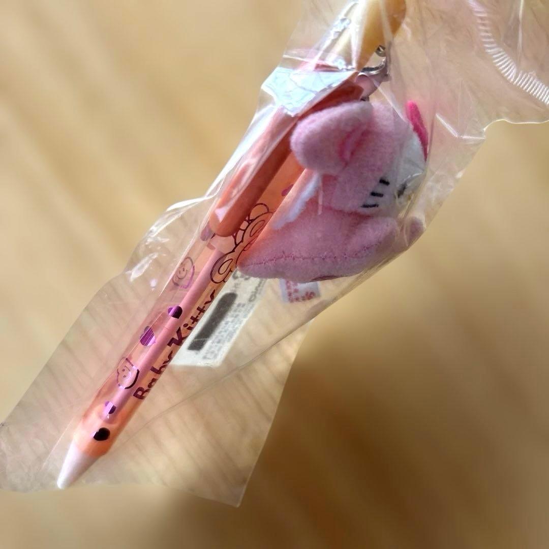 新品未開封 天使 ベビーキティ マスコット付き ボールペン うさぎ ピンク