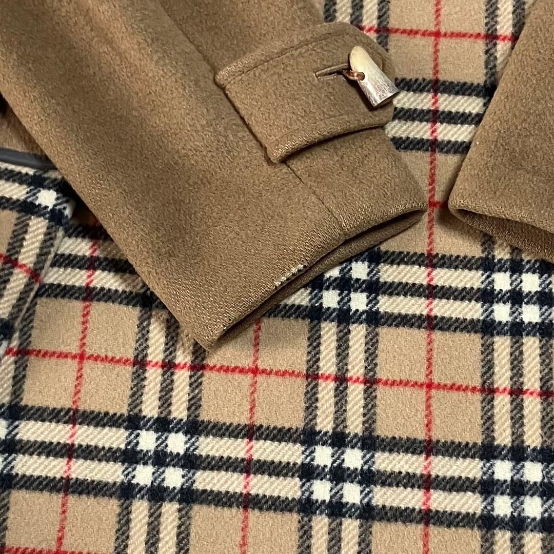 ✨美品✨バーバリー ダッフルコート フード ノバチェック キャメル 英国製 L