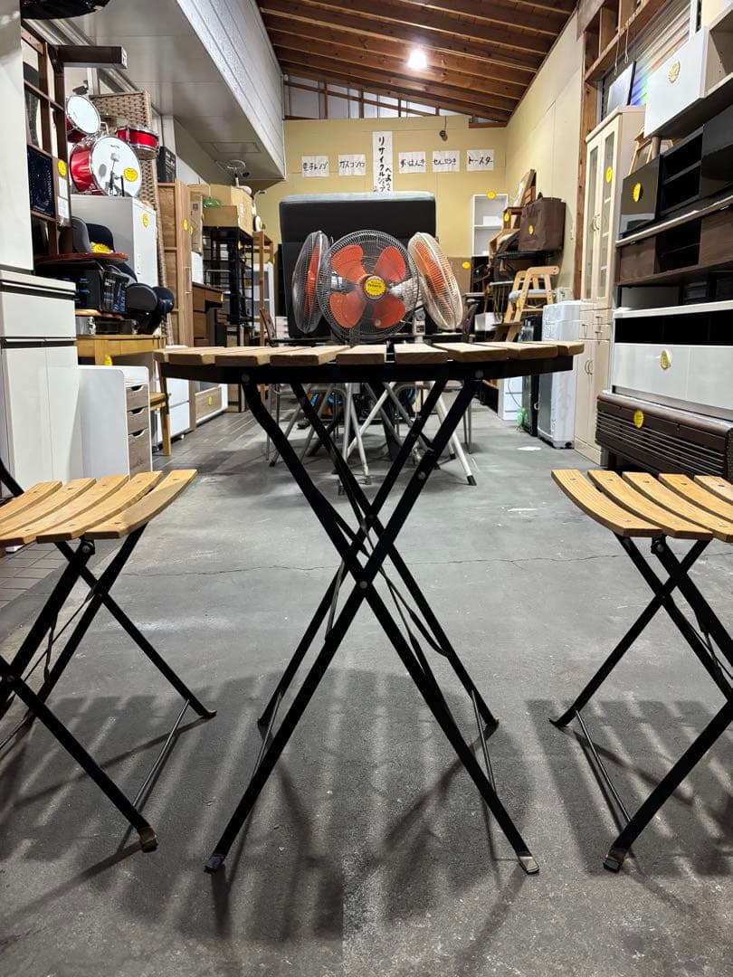 ガーデンテーブル&チェアセット 木目