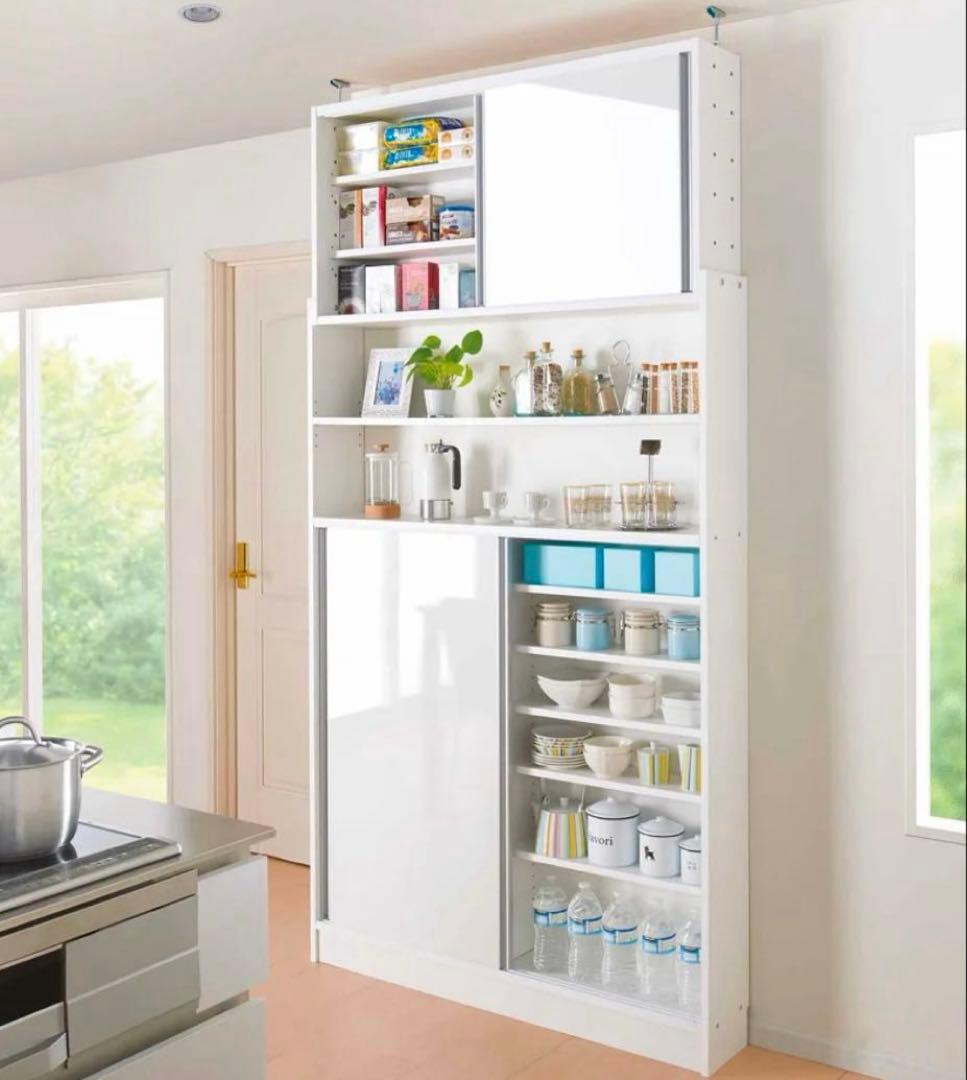 【美品、送料込み】スライド式　棚　収納庫　引き戸　薄型