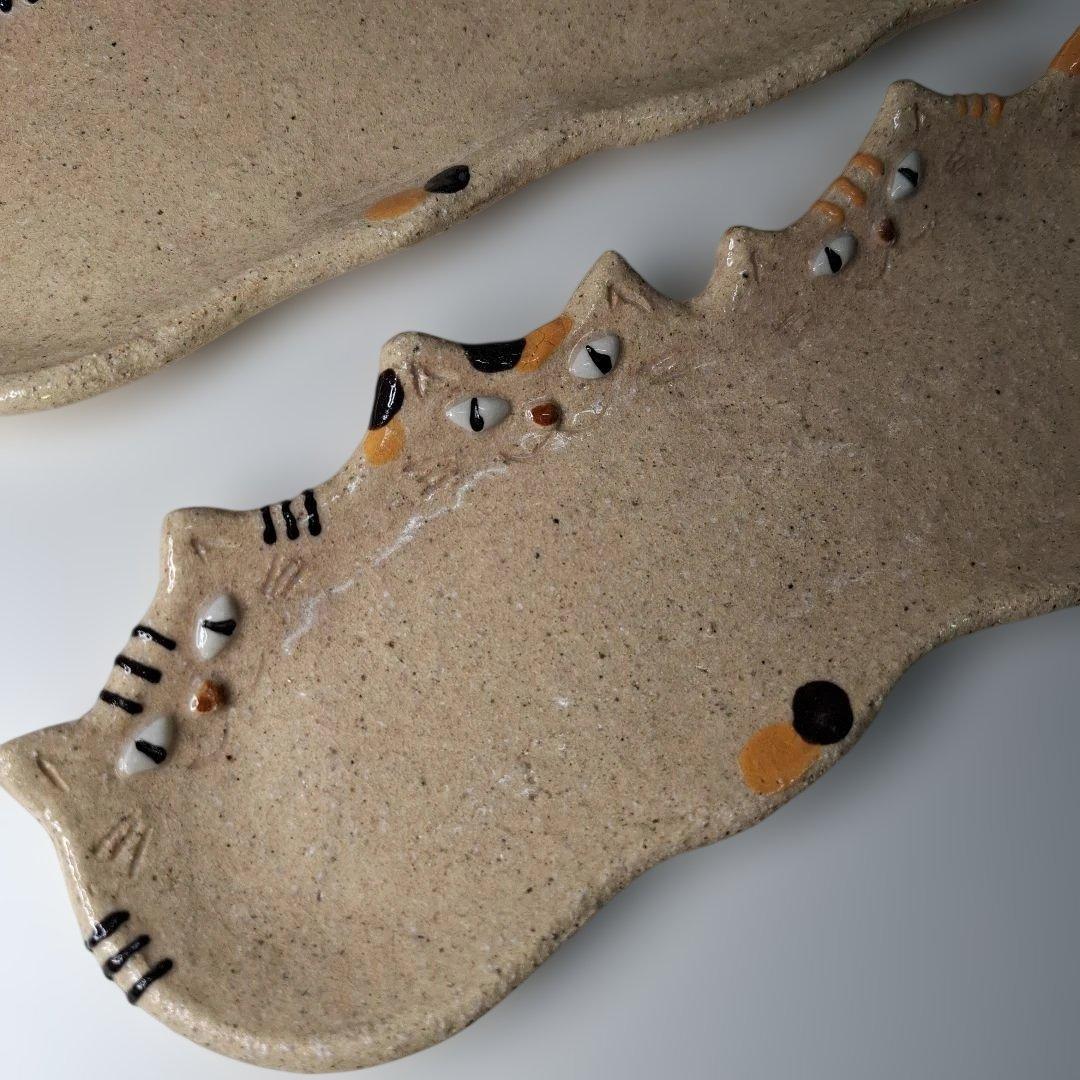 716 猫長皿 2枚セット