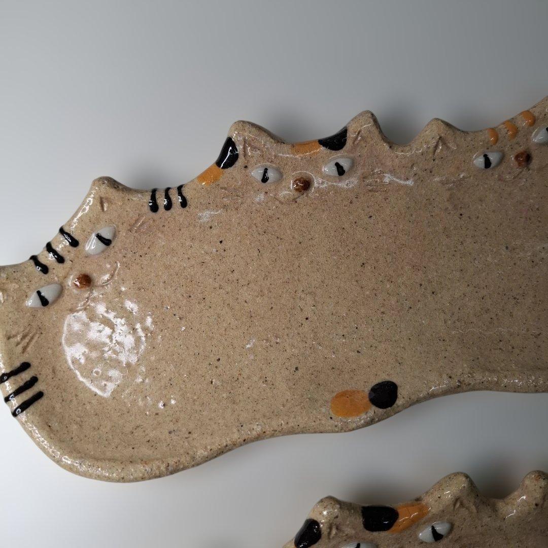 716 猫長皿 2枚セット