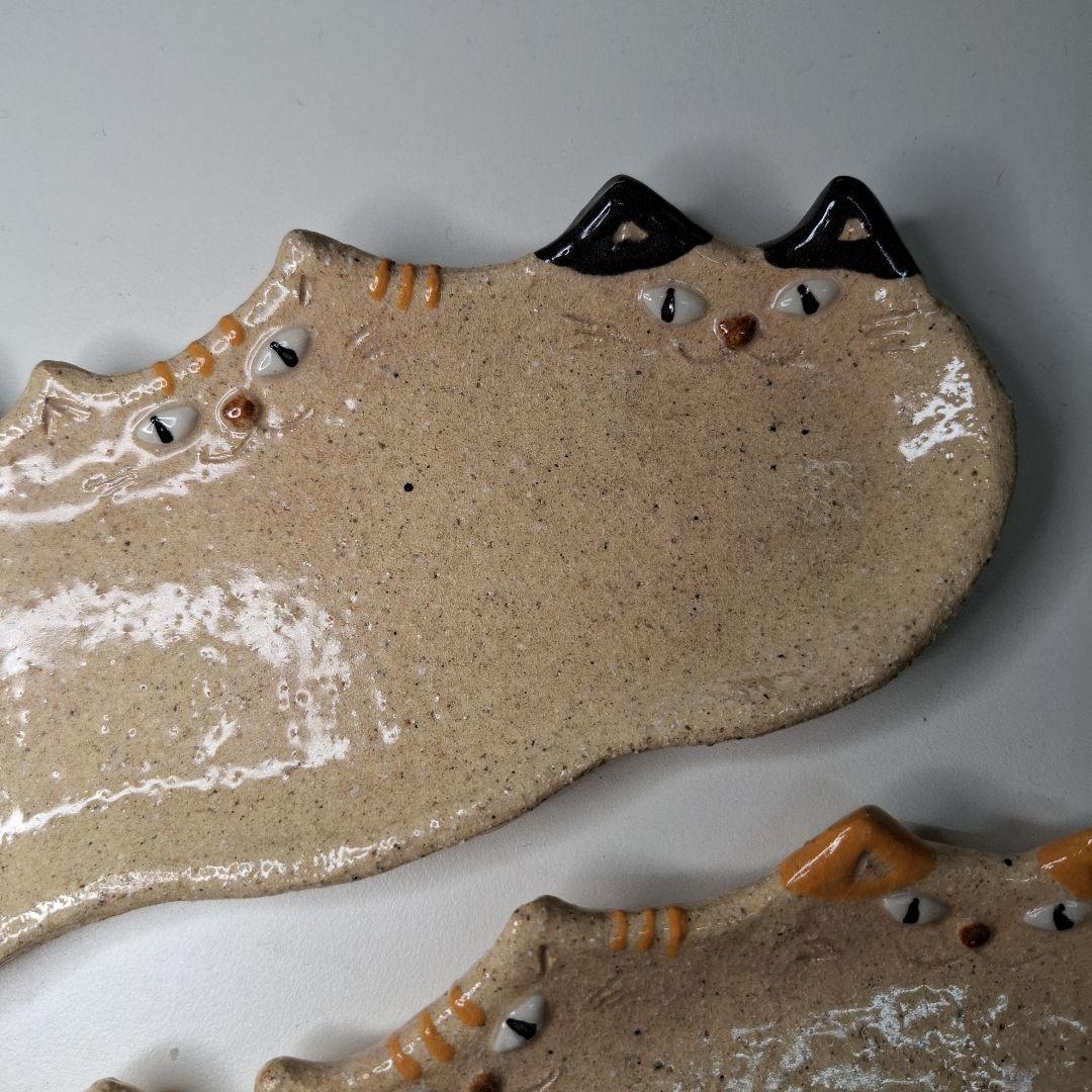 716 猫長皿 2枚セット