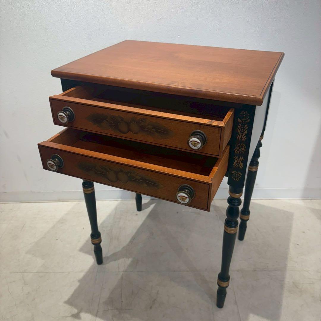 ヒッチコック　ブラックハーベスト　メープル　2段引き出し　コンソールテーブル