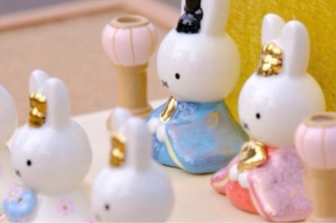 ミッフィー 雛人形　ひなまつり　ひな人形　磁器　五人飾り
