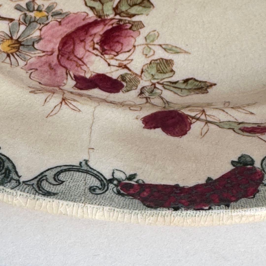 希少　フランスアンティーク　Choisy ショワジー　多色　デザート皿