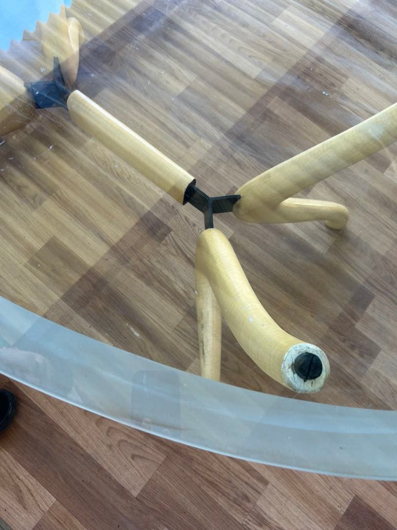 704 ガラス　ダイニングテーブル DENUO風　ACTUS風 ポラダ　楕円　a