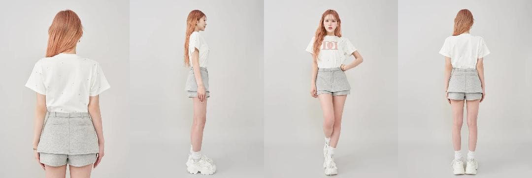 ダーリッチ darich キルティングアップリケビジューTシャツ ホワイト