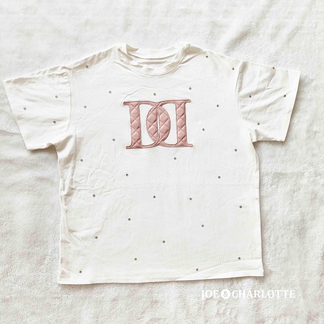 ダーリッチ darich キルティングアップリケビジューTシャツ ホワイト