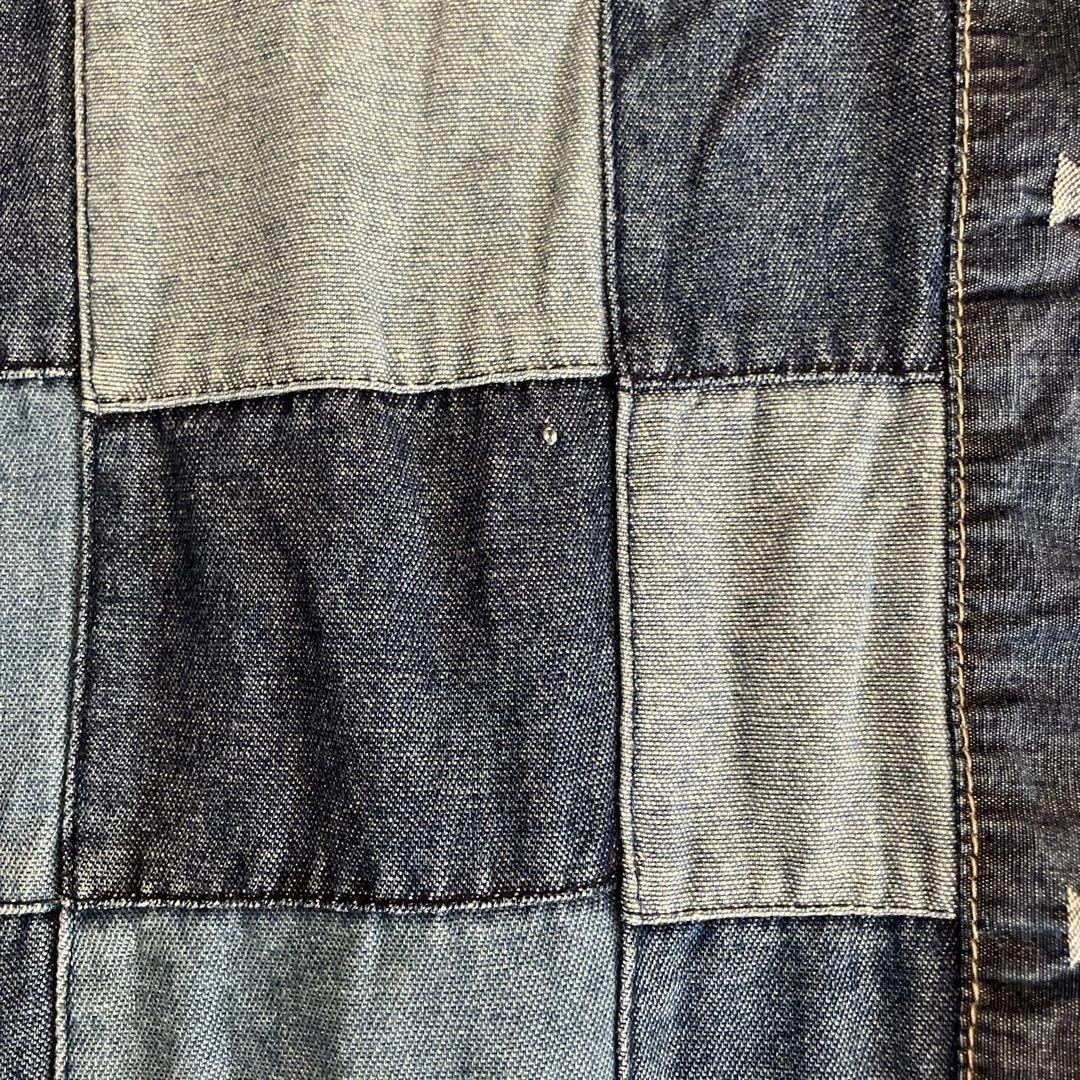 レア　ジーンナッソーズ　デニムパッチワークノースリーブワンピース