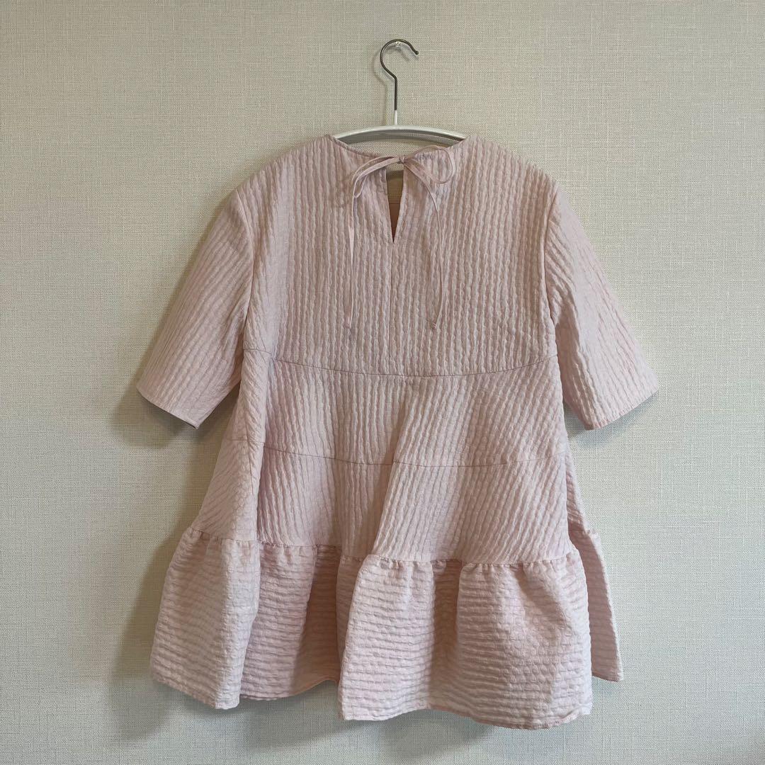 ★美品★yori フクレティアード ブラウス　ピンク　36