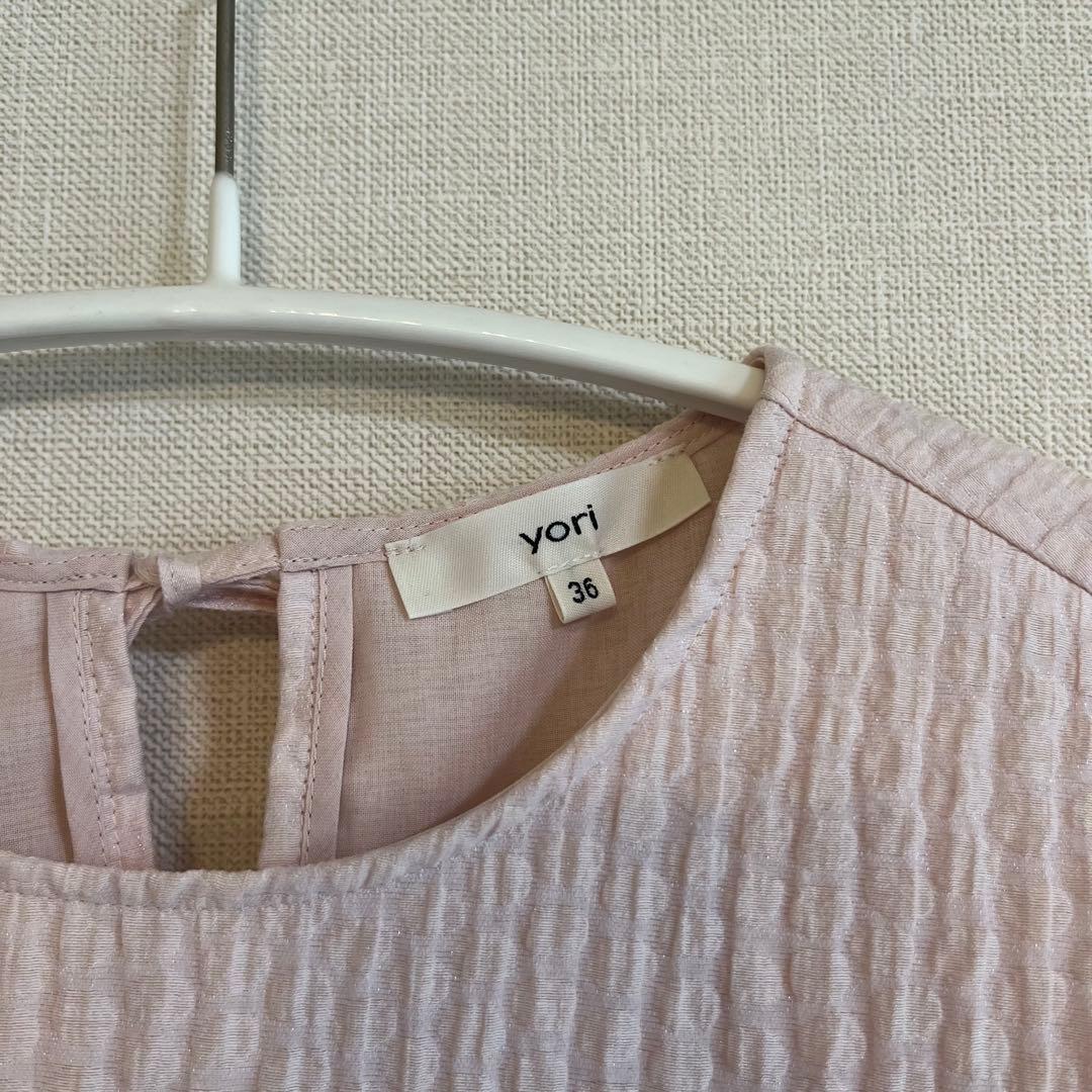 ★美品★yori フクレティアード ブラウス　ピンク　36