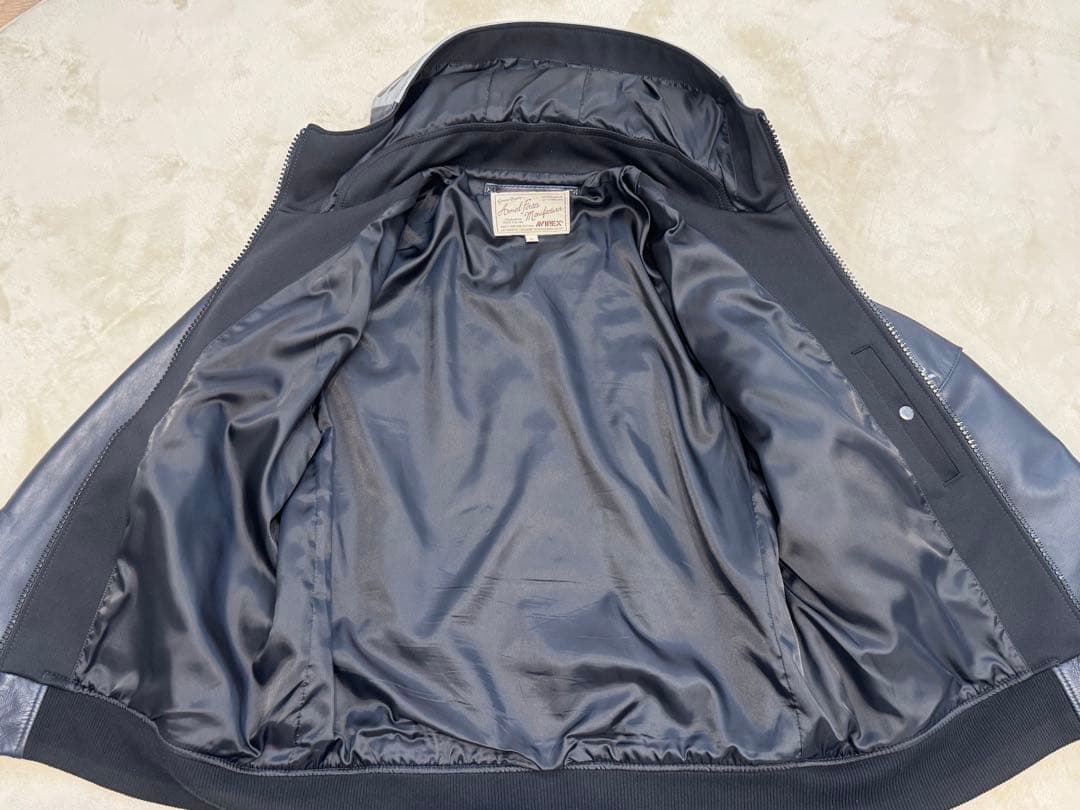 『最終価格』AVIREX フードレザージャケット　フロッグマン