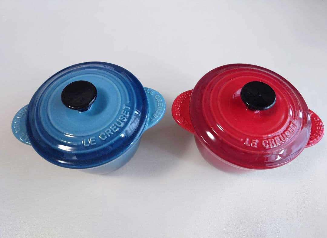 ル・クルーゼ ミニ ココット エブリィ 2個セット ブルー レッド 未使用