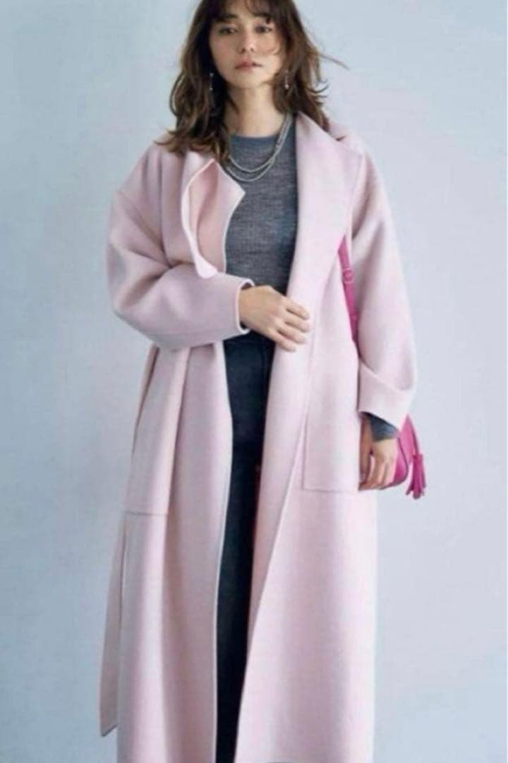 アンクレイヴ ウールリバーロングコート ベルト ベルテッドコート 1 ピンク 1