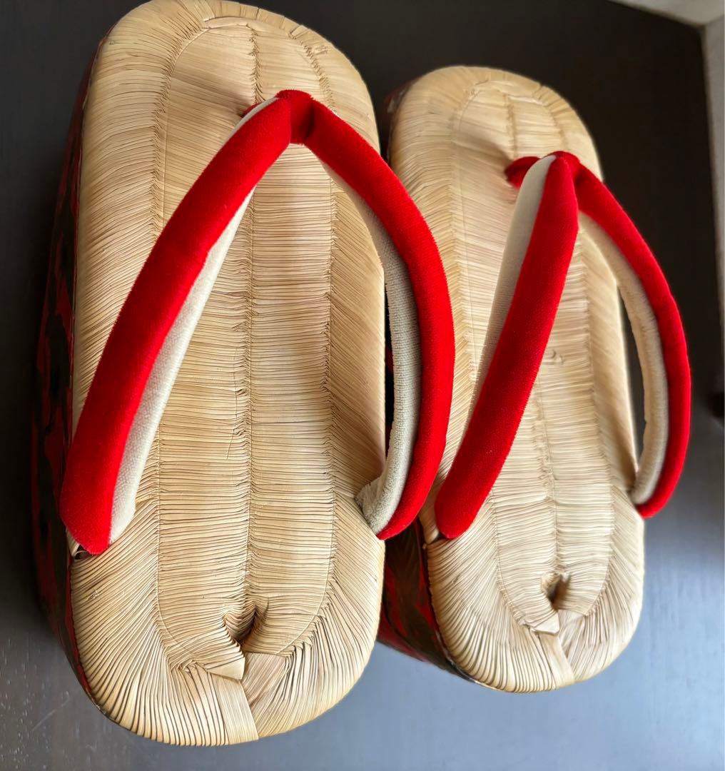 七五三おき宗こっぽりぽっくり昭和レトロ鈴畳下駄着物草履和装アンティーク鶴