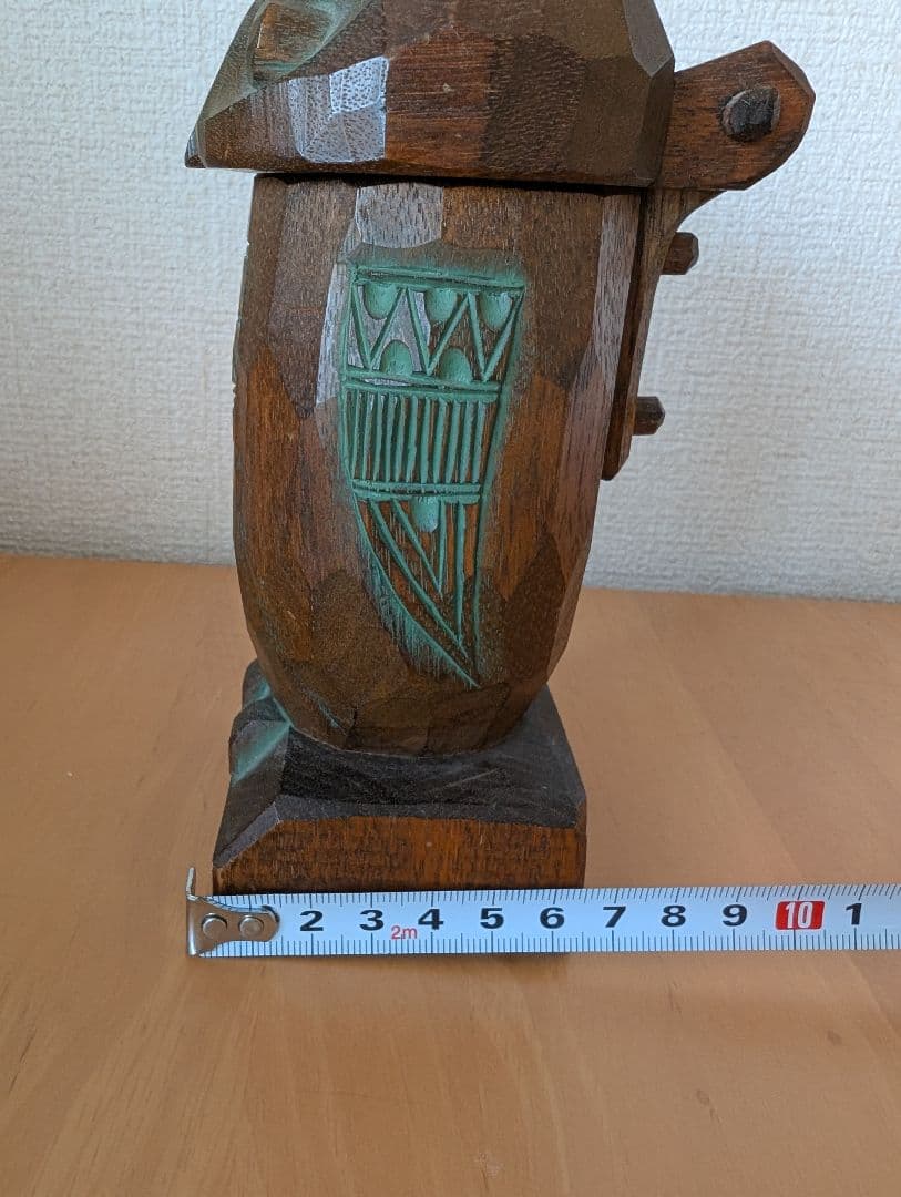 砂澤ビッキデザイン　フクロウ型木製煙草入れ