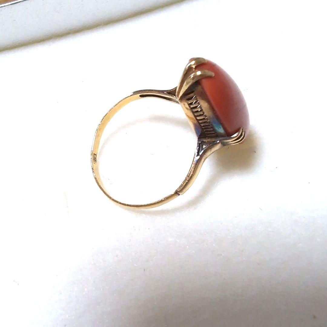 マ*カ様 サンゴのヴィンテージリング　K18（刻印あり）