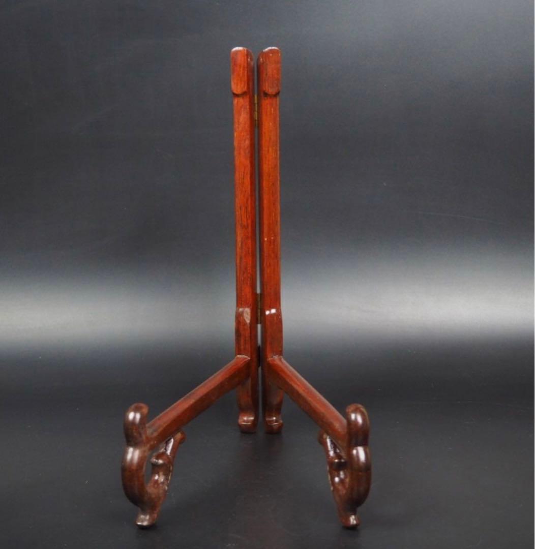 送料無料　唐木紅木皿立て5点　中国美術　長期保管未使用品①