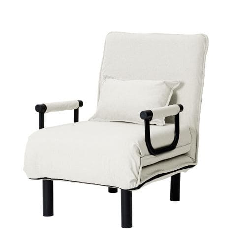 【ベージュ】折りたたみソファー ソファベッド　1人掛け 省スペース　硬め