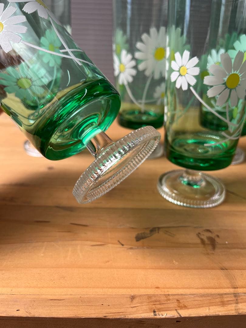 ADERIA アデリア レトロ ポップ グラス 花柄 マーガレット 野菊