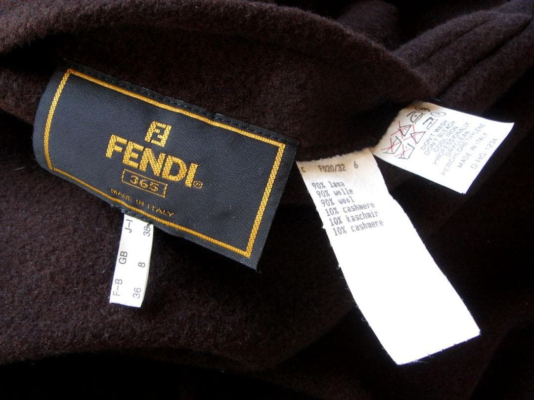 FENDI フェンディ リバーシブル ロングコート ネイビー/ブラウン