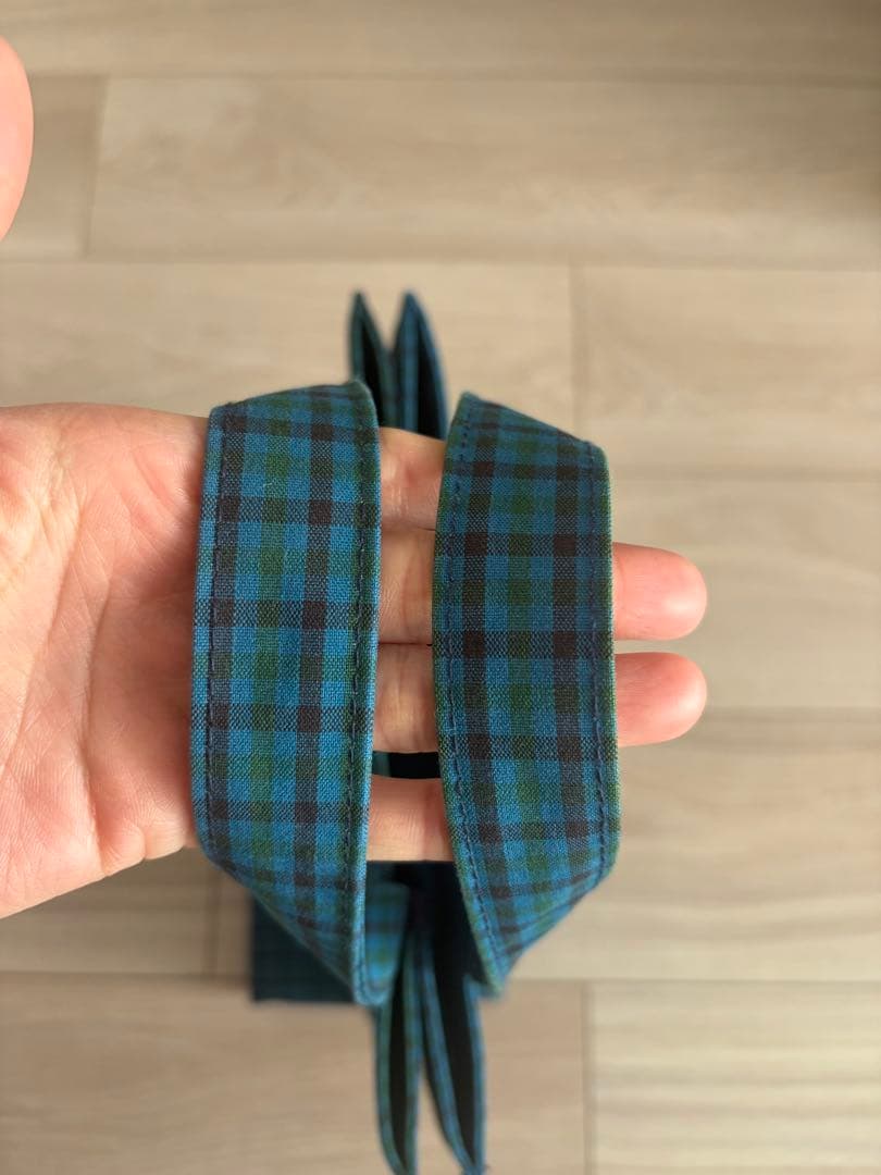 ファミリア 青チェック トートバッグ