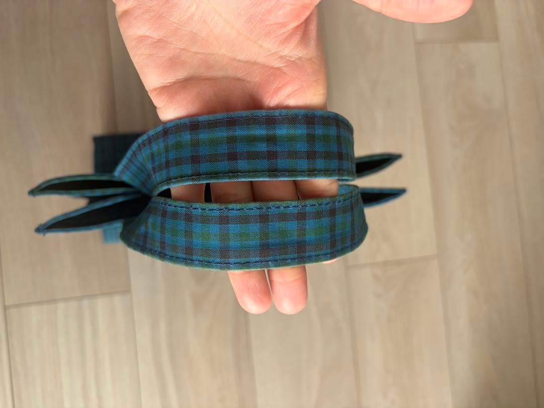 ファミリア 青チェック トートバッグ