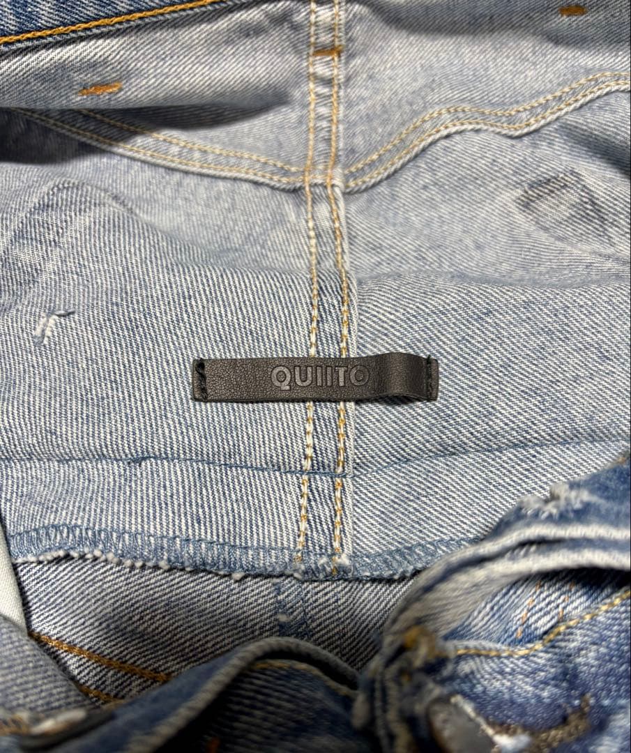 QUIITO キート リメイクデニム ダブルウエスト ヴィンテージ　ハイウエスト