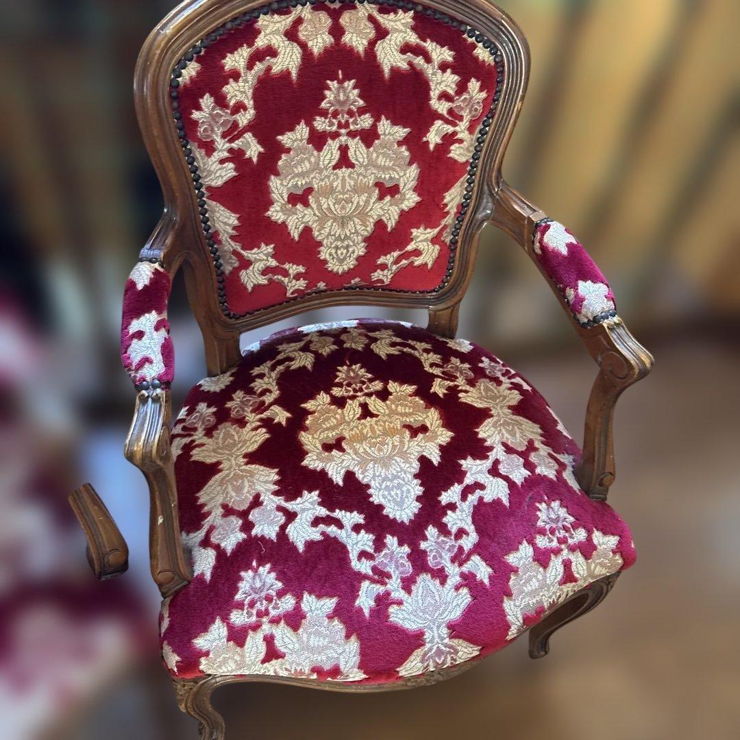 直接引き取り限定　金華山張　椅子2脚セット　ロココ調