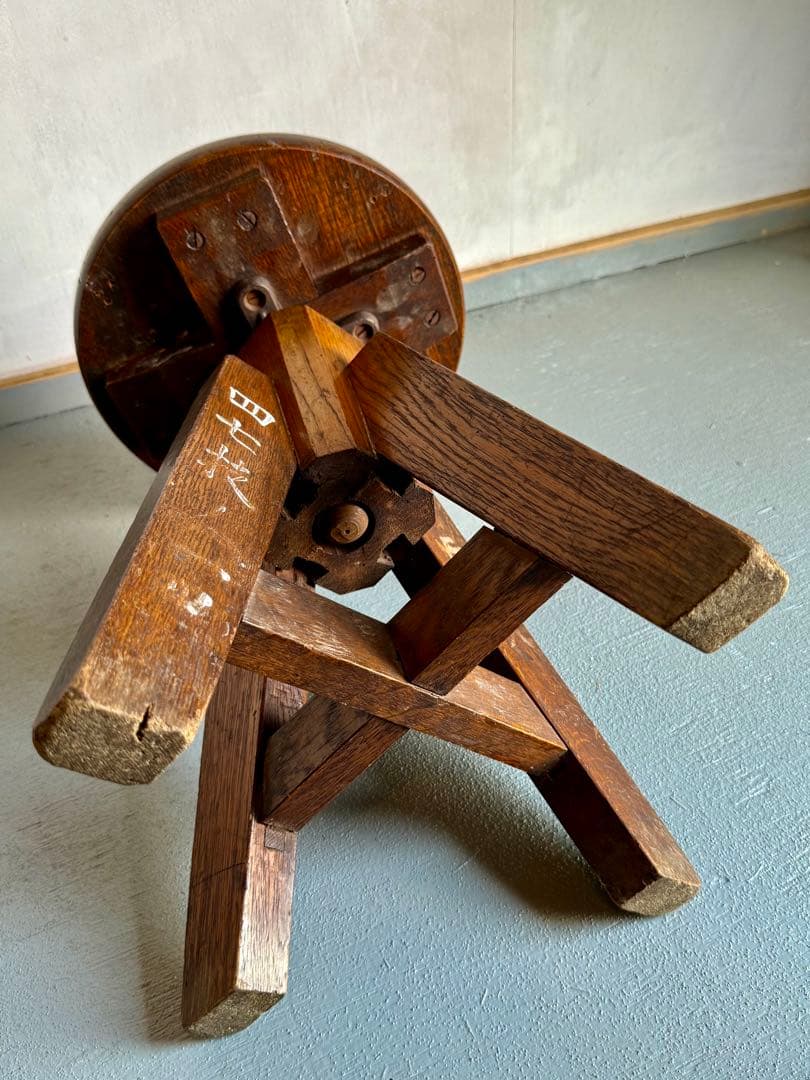 海軍通信学校 丸椅子 回転チェア ヴィンテージ スツール 戦前 時代物 貴重