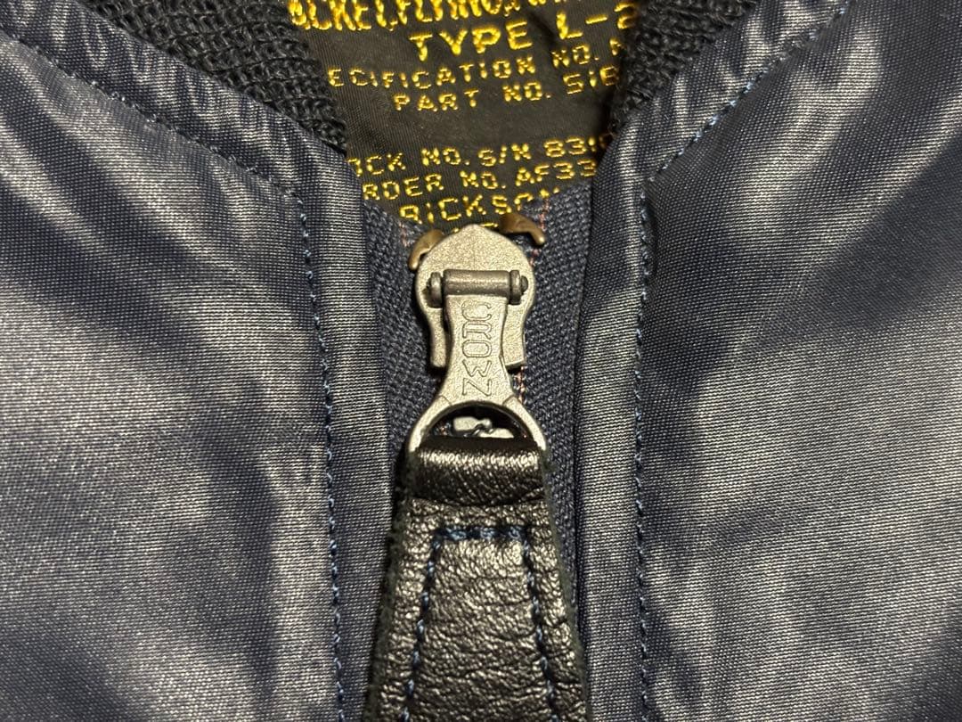 n*t様 美品 バズリクソンズ TYPE L-2A サイズ38 ネイビー純正カス