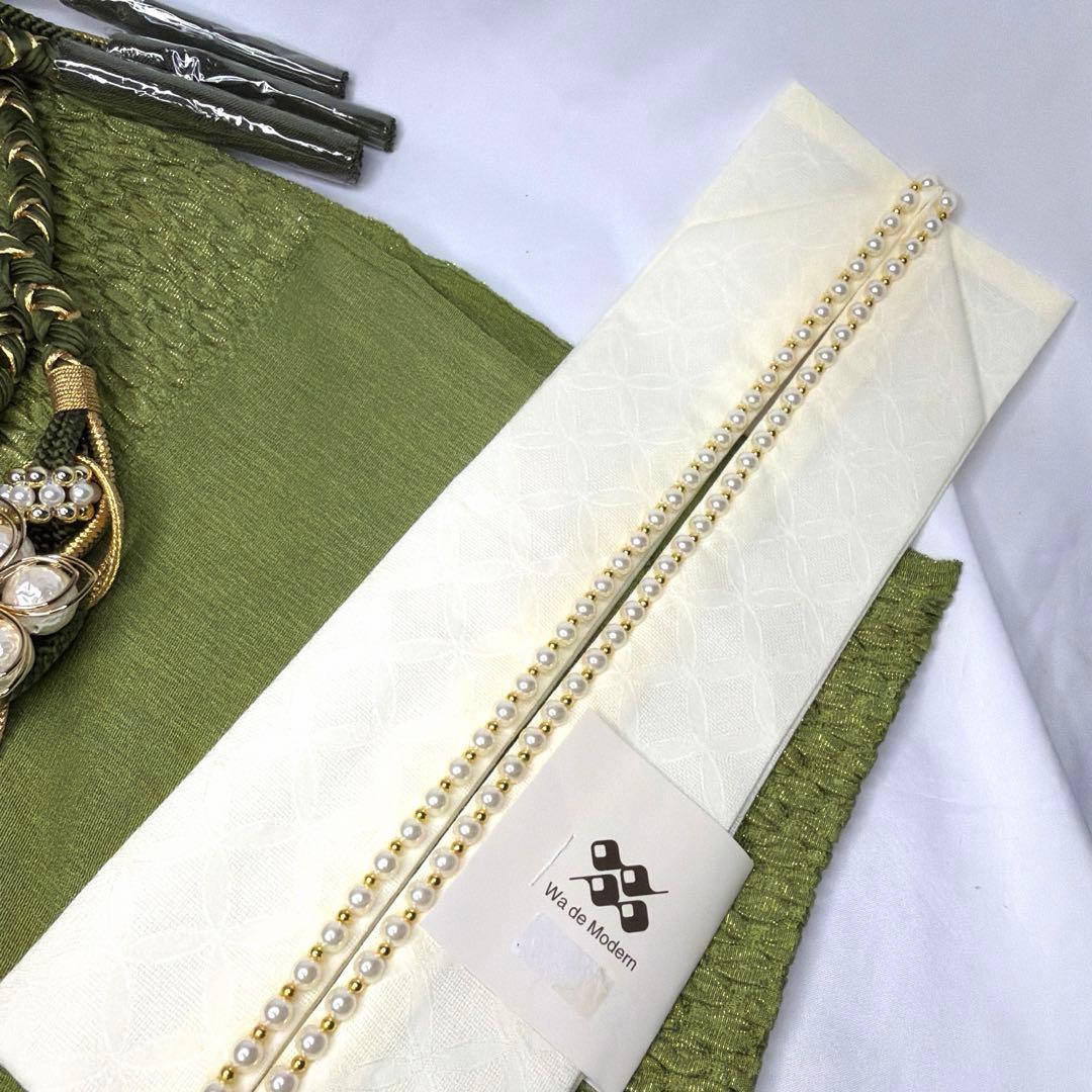 新品　振袖用　2026年モデル　帯締め　帯揚げ　半襟　重ね襟　セット