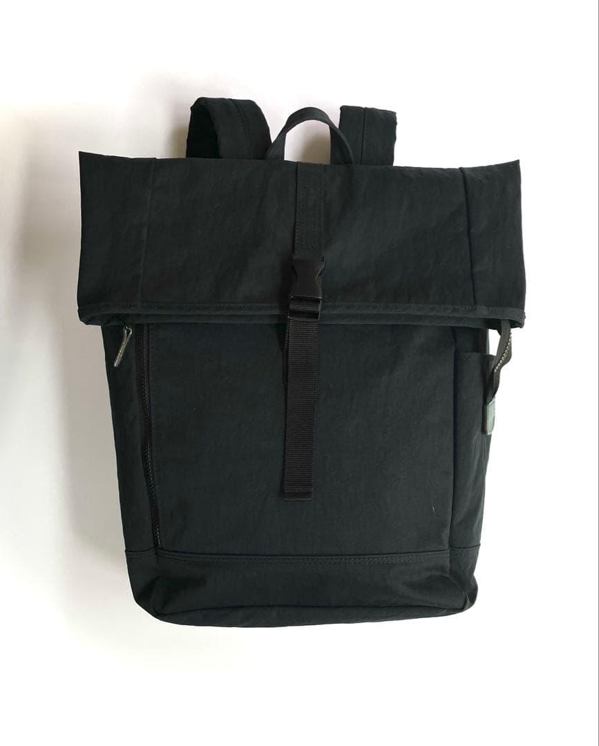 日乃本帆布　コンブ　フラップ型リュック／黒