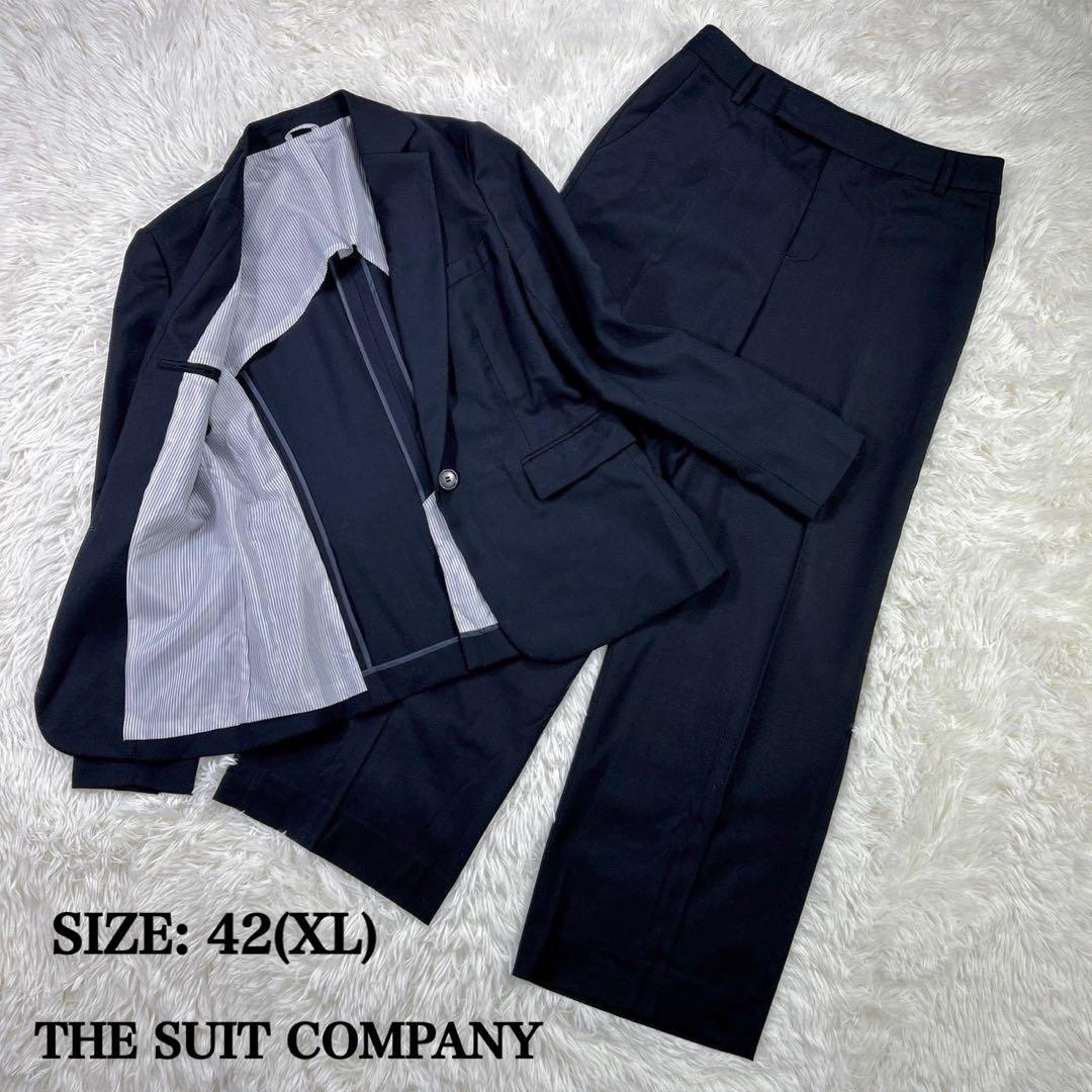 【大きいサイズ】ザスーツカンパニー パンツスーツ ネイビー 42 LL 無地