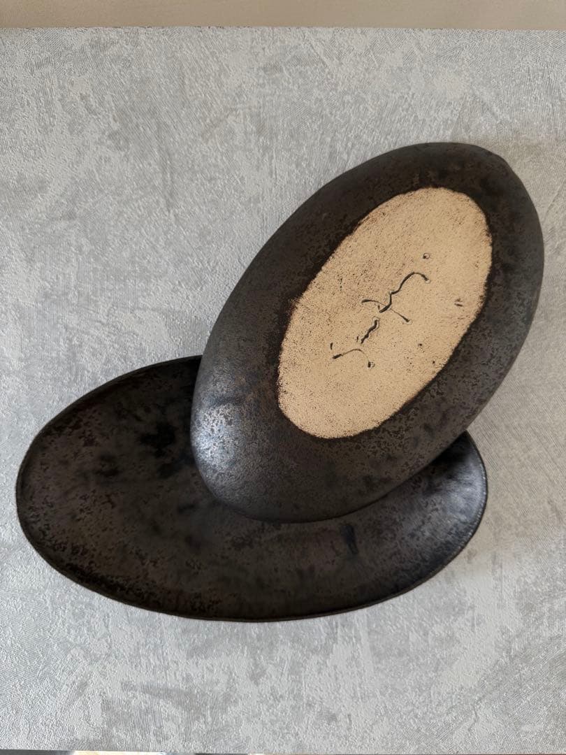 安福由美子　黒錆カレー皿　カレープレート