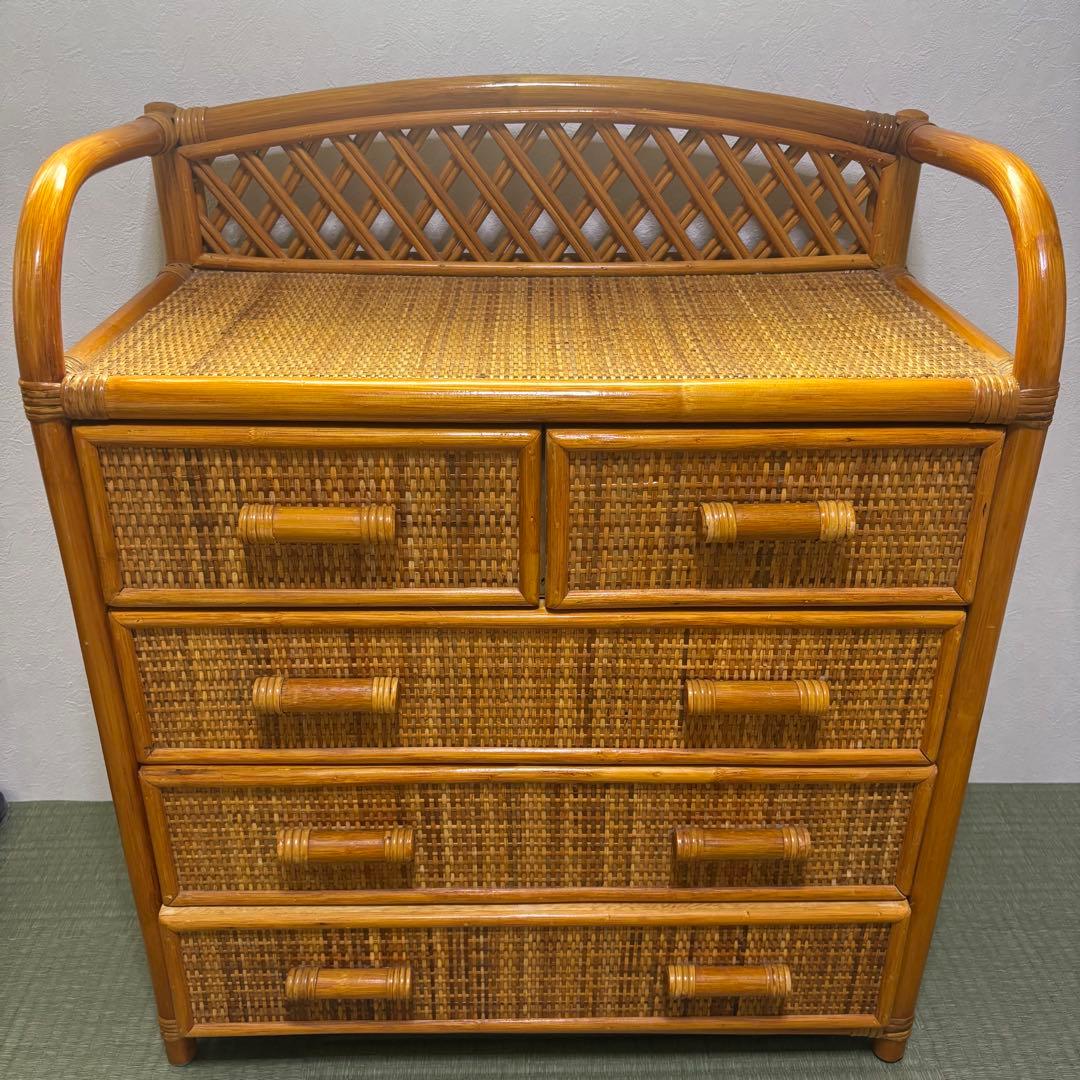 人気 ラタン 4段 チェスト ラタンチェスト 籐チェスト 籐タンス