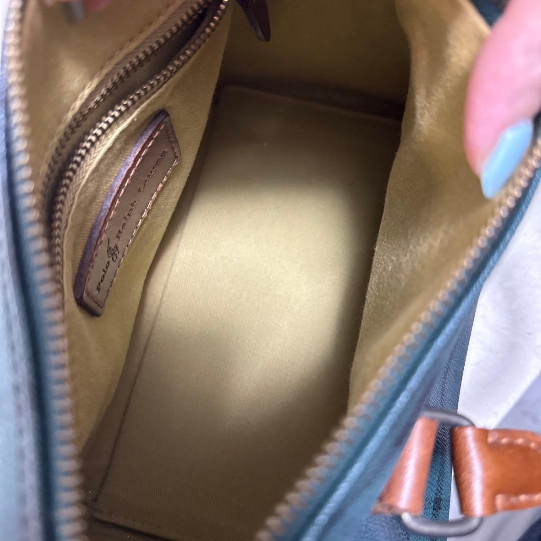 ポロ・ラルフローレン ボストンバッグ グリーンチェック柄