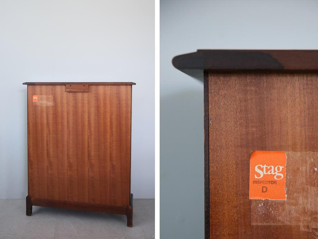 英国アンティークStag製ブックシェルフ/本棚/食器棚/飾り棚ラック89-252