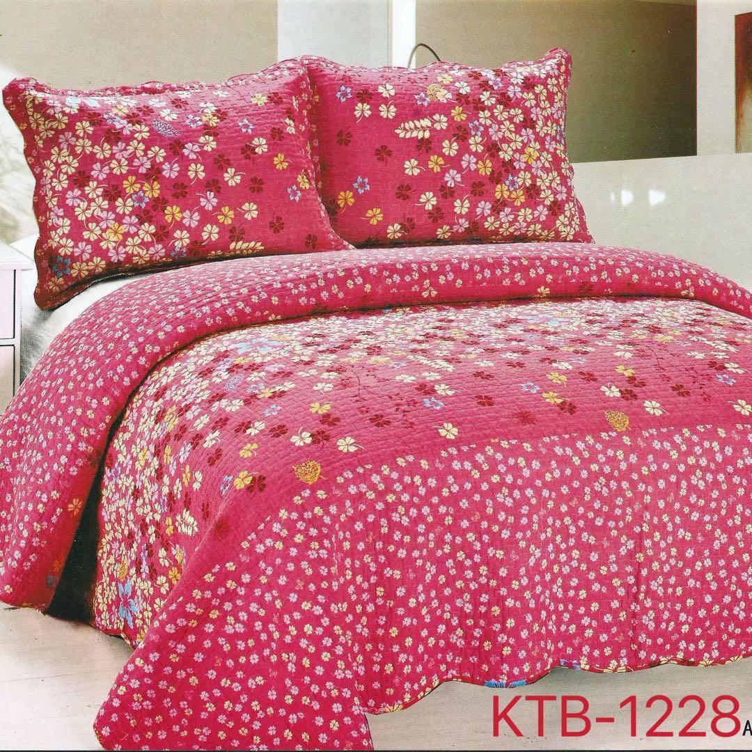 キルトベッドカバー3点セット綿マルチカバー キルティング 1139