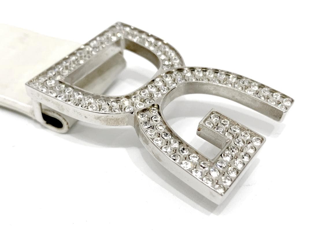 正規品]ドルチェ＆ガッバーナ DG ラインストーンバックルベルト 男女兼用[美品