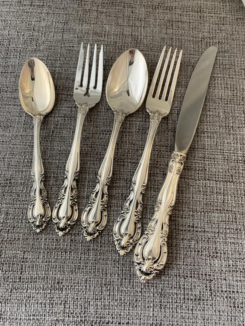 ALVIN　純銀 スターリングシルバー製カトラリー　5セット計25本　1315g