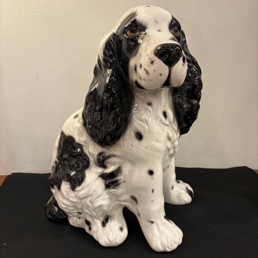 コッカースパニエル 置物 犬 陶器 クラシック イタリア インテリア オブジェ