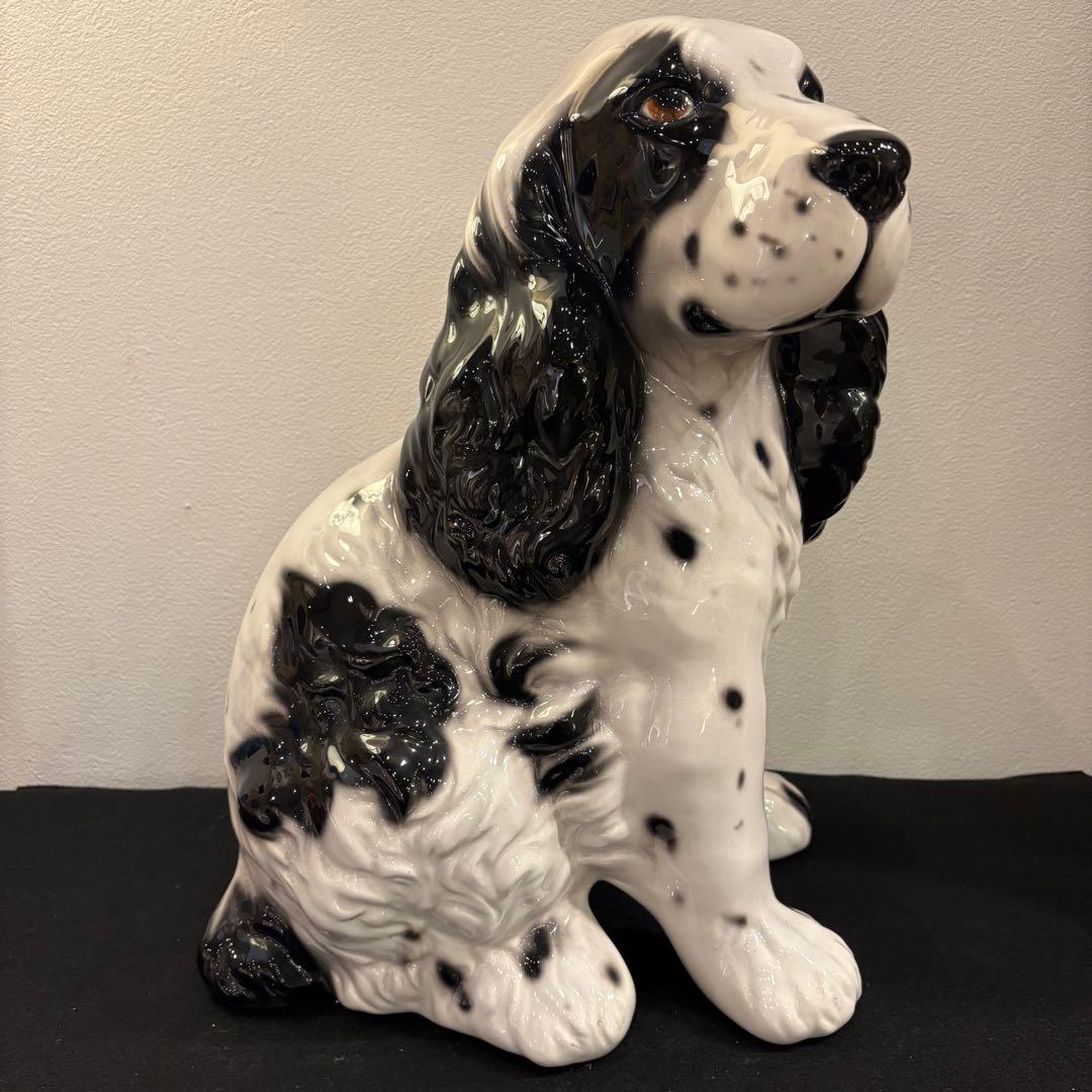 コッカースパニエル 置物 犬 陶器 クラシック イタリア インテリア オブジェ