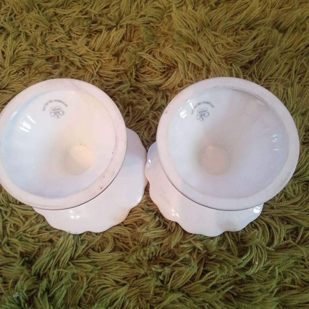 [美品]　大倉陶園　金彩縁　キャンドルスタンド　2個セット