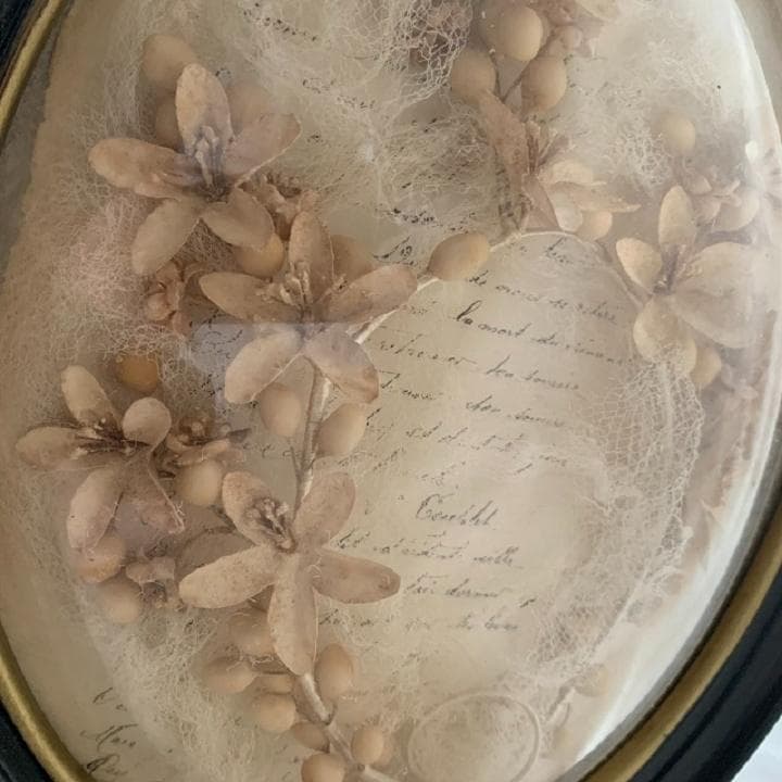 フランスアンティーク　ナポレオン3世様式　オーバル　花冠　ドーム額縁