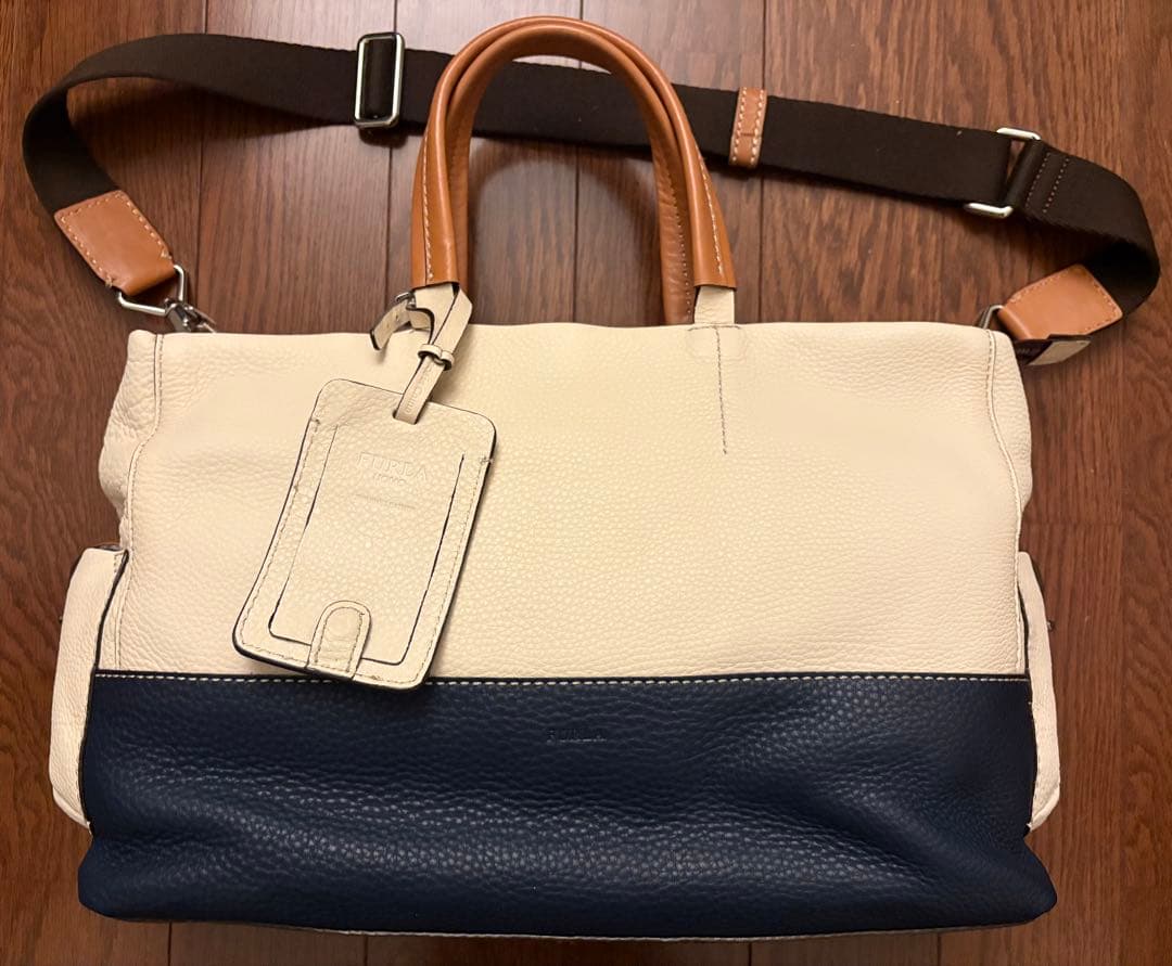 【未使用】FURLA UOMO トートバッグ 2way バイカラー