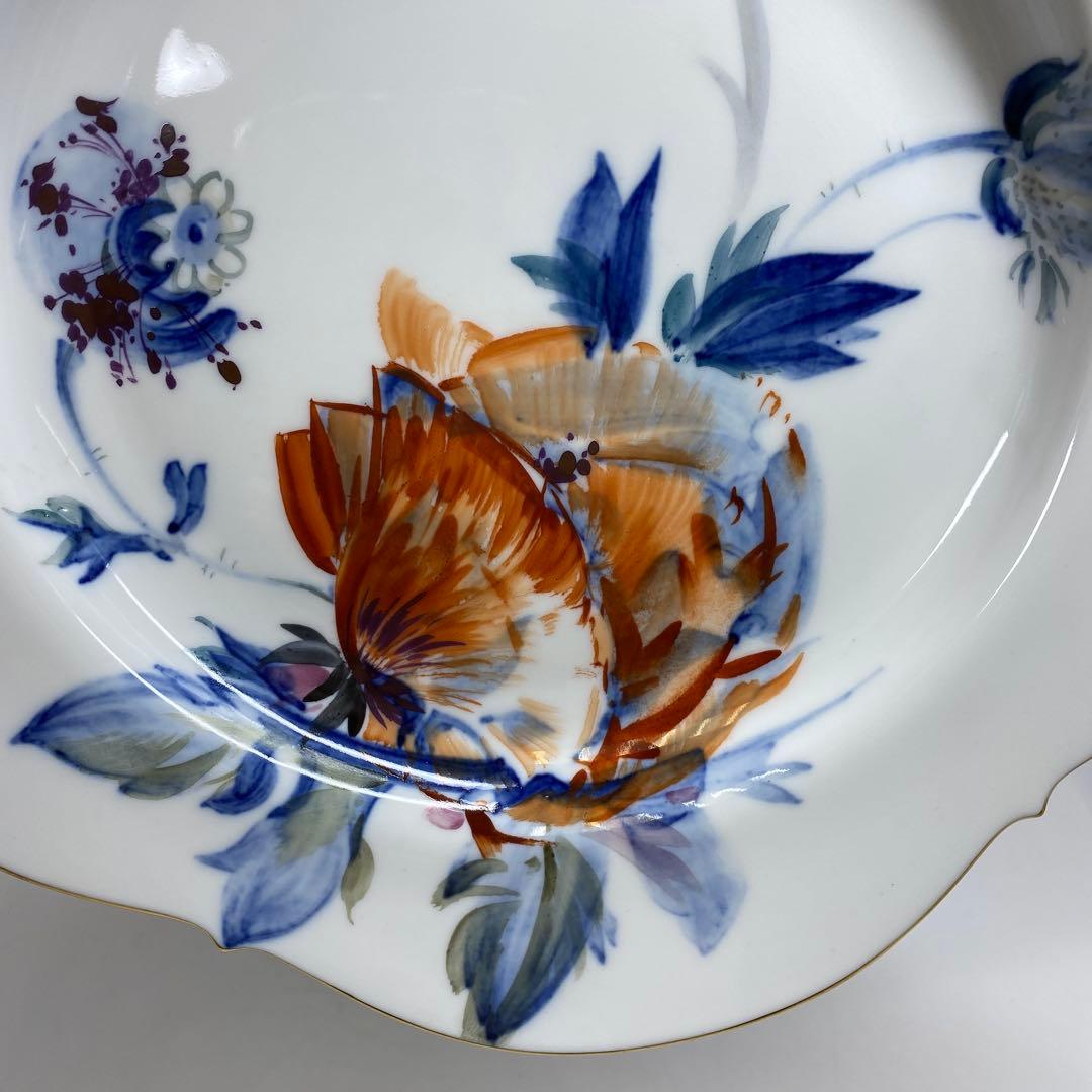 マイセン　現代花プレートA 幅約20.6㎝ 東さ7-0202②